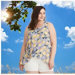 TORRID LEMONS SLEEVELESS TANK TOP - TWIST - Size 2X